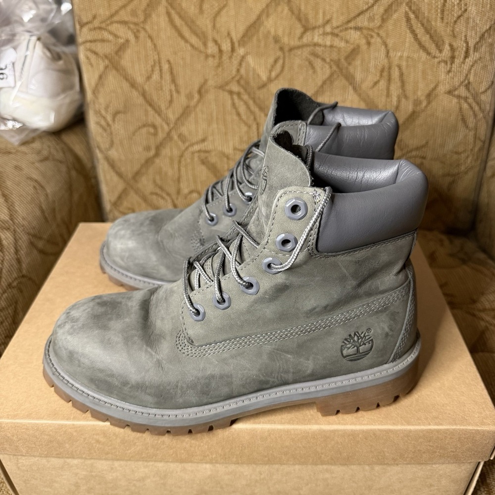 Timberland 6 Inch Premium Boots Waterproof‎ Grey A114K Men's Size 6